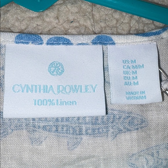 Cynthia Rowley Blue & White Patterned Blouse - Picture 8 of 11